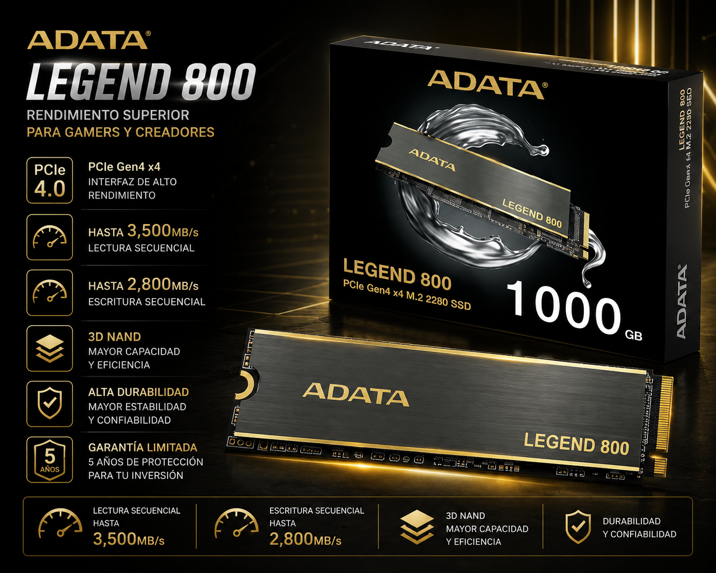 SSD ADATA Legend 800 1 TB NVMe