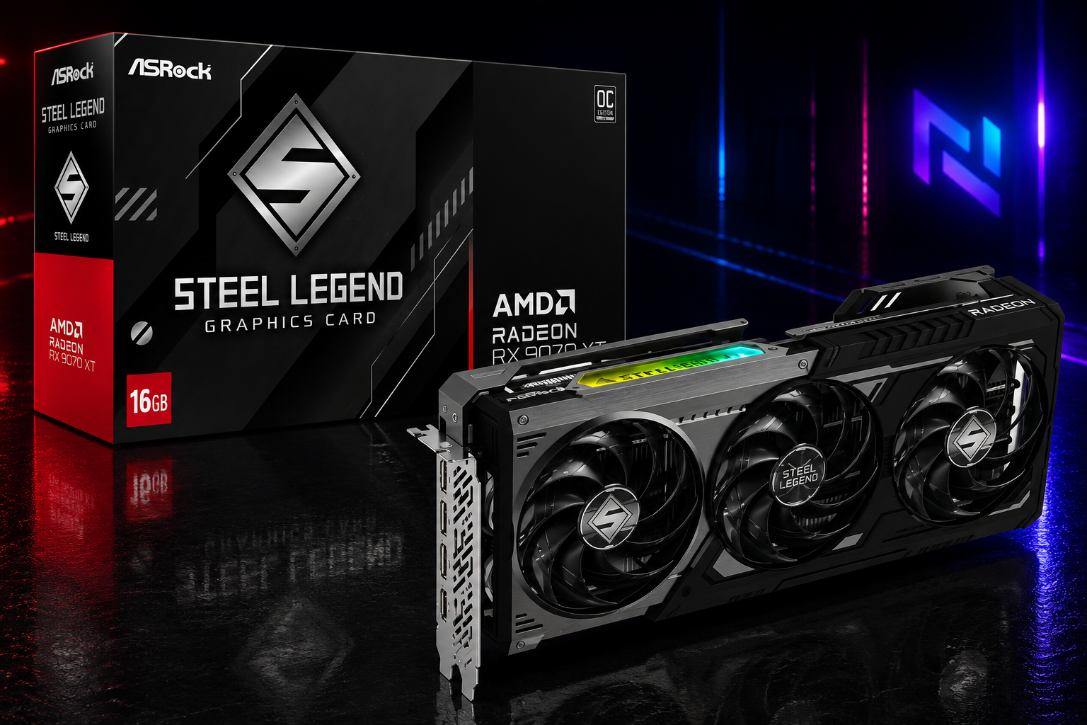 ASRock RX 9070 XT Steel Legend 16 GB DDR6