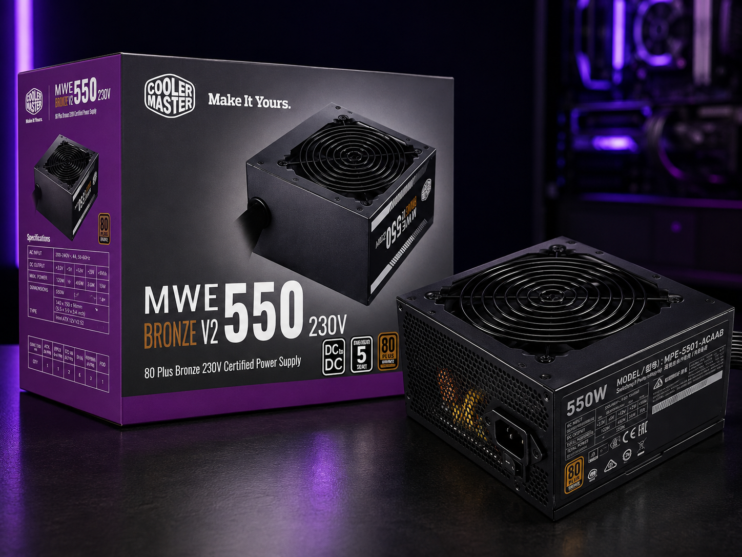 Fuente de poder Cooler Master Mwe 550 Bronze V2