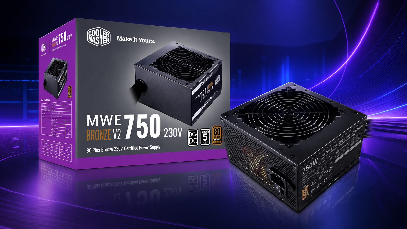 Fuente de poder Cooler Master Mwe 750 Bronze V2